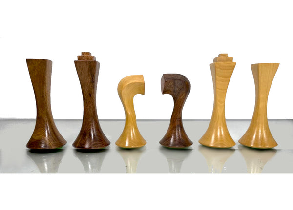 Carregue a imagem para o visualizador da galeria, Conjunto de peças de xadrez de 3,75 &#39;&#39; de Pitágoras de ébano de buxo feito à mão da Índia 
