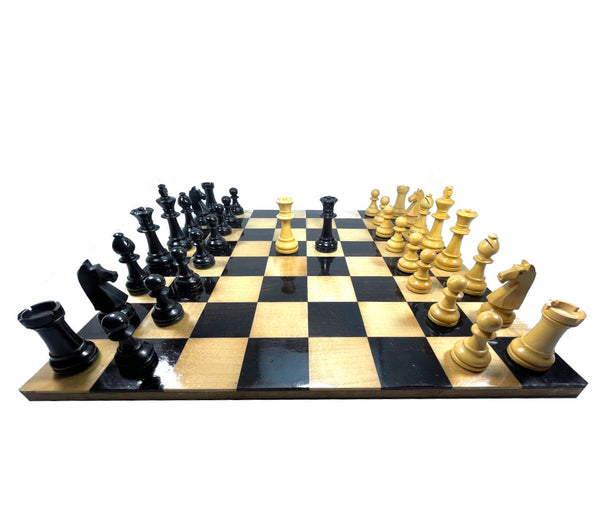 Sube la imagen al visor de la galería, French Chavet Tournament 3.75&#39;&#39; Schachfiguren Set Holz Handmade Indien 
