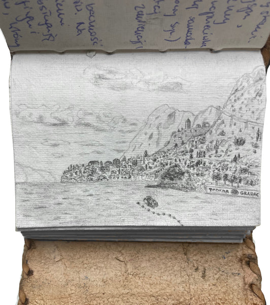 将图像上传到图库查看器，印度古典*小皮革日记素描手工制笔记本 
