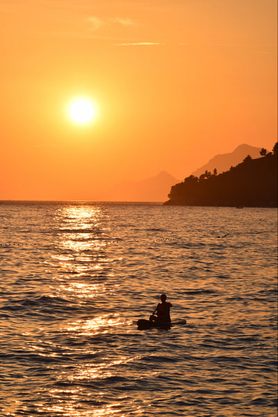 将图像上传到图库查看器，Golden Canoe * Leinwandbild 40x60cm Kunst Fotografie Sonnenuntergang 
