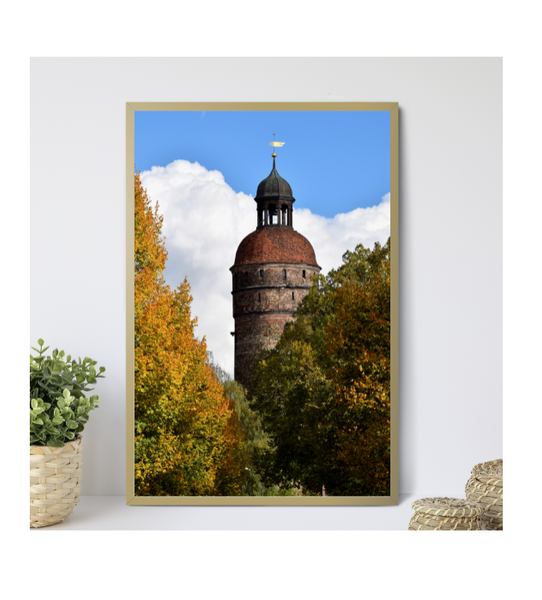 Laden Sie das Bild in den Galerie-Viewer, The Golden Tower * Holz-Foto-Bild  40x60cm Kunst Fotografie Wandkunst Wandbild
