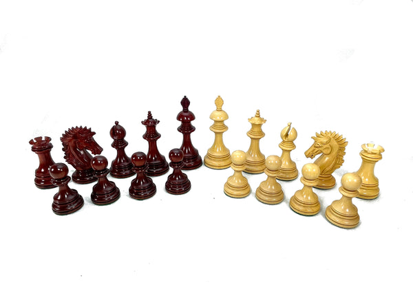 Laden Sie das Bild in den Galerie-Viewer, Royal Valencia 4.5&#39;&#39; XL Schachfiguren Set Padauk KOFFER Holz Indien
