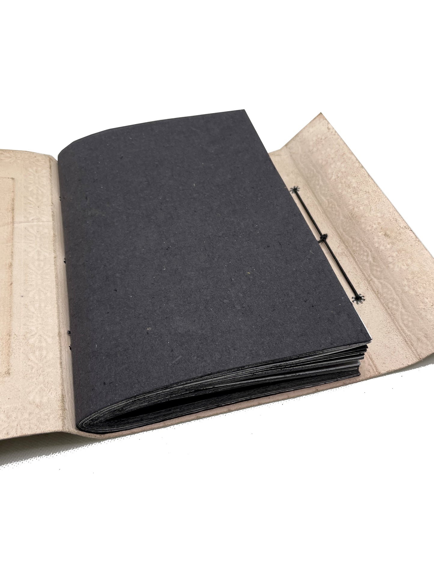 Foto Album Retro schwarze Seiten Handmade Leder Indien Schildkröte Prägung