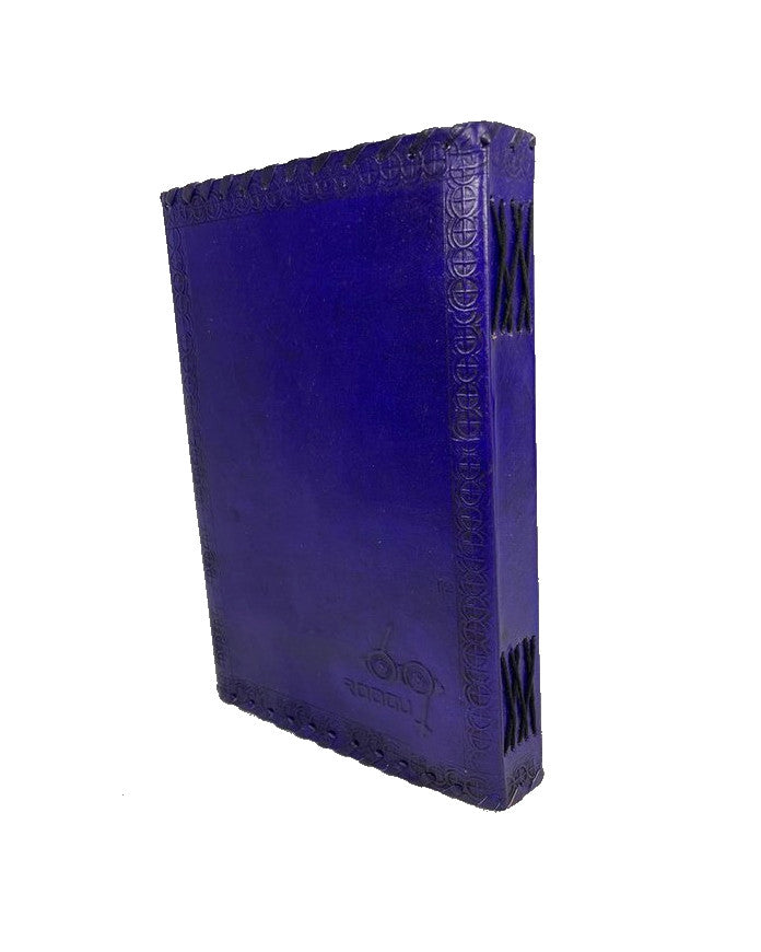 Blue Eye [L] * Journal Notiz- Skizzen- Lederbuch Baumwolle Papier Handarbeit Indien Deep Purple