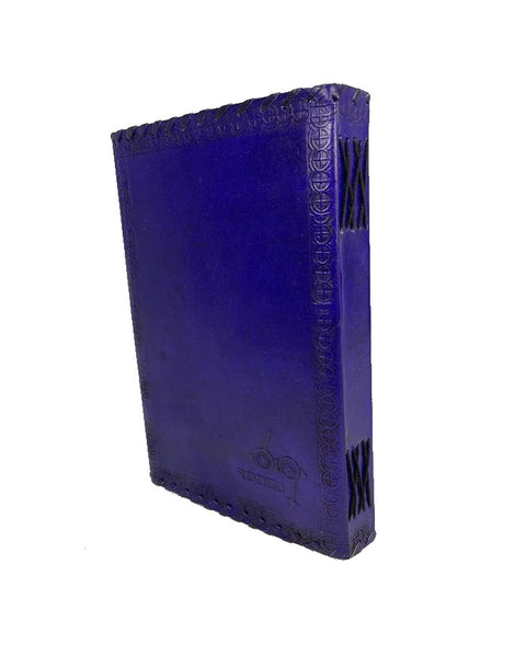 将图像上传到图库查看器，Blue Eye DIN B5 Journal Notiz- Skizzen- Lederbuch Baumwolle Papier Handarbeit Indien Deep Purple 
