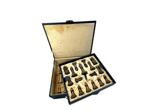 ROOGU 1849 Reproduced - XL Chess Figures Set Acacia Wood Boxwood Brief Case KH 4.4'' 