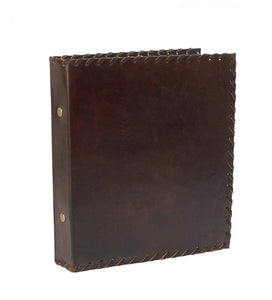 Indian Classic - 2 Ring Binder File Folder DIN A5 Genuine Leather Handmade Plain