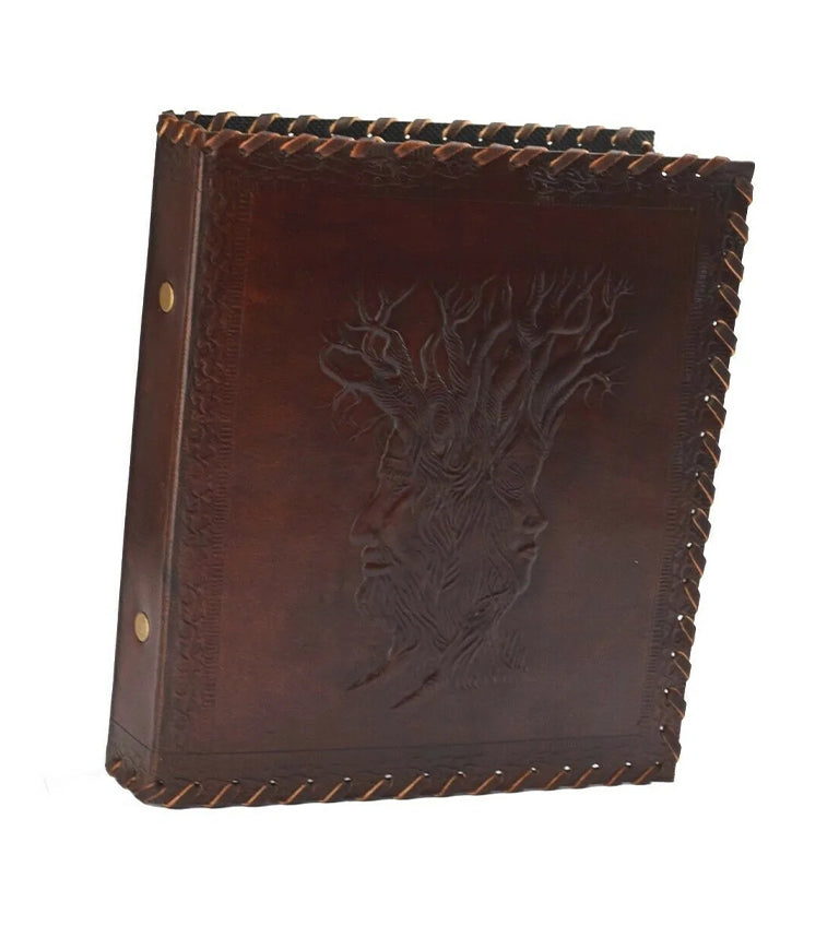 The Family Tree - 2 Ring Binder File Folder DIN A5 Genuine Leather Handmade India
