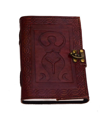 Mother Earth Goddess Leather Diary Note Sketchbook Cotton Paper Handmade India