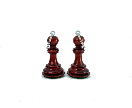 2x ROOGU Schlüsselanhänger PADAUK Holz echte Schachfigur Bauer Indien