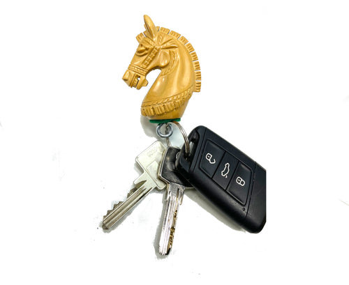 ROOGU Car Keychain Boxwood Real XL Chess Piece Knight Horse India