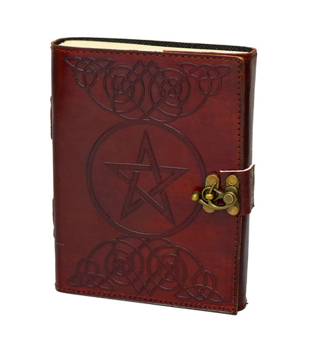 Pentagramm Star Gothic Hell Leather Journal Diary PREMIUM PAPER Cotton Handmade India