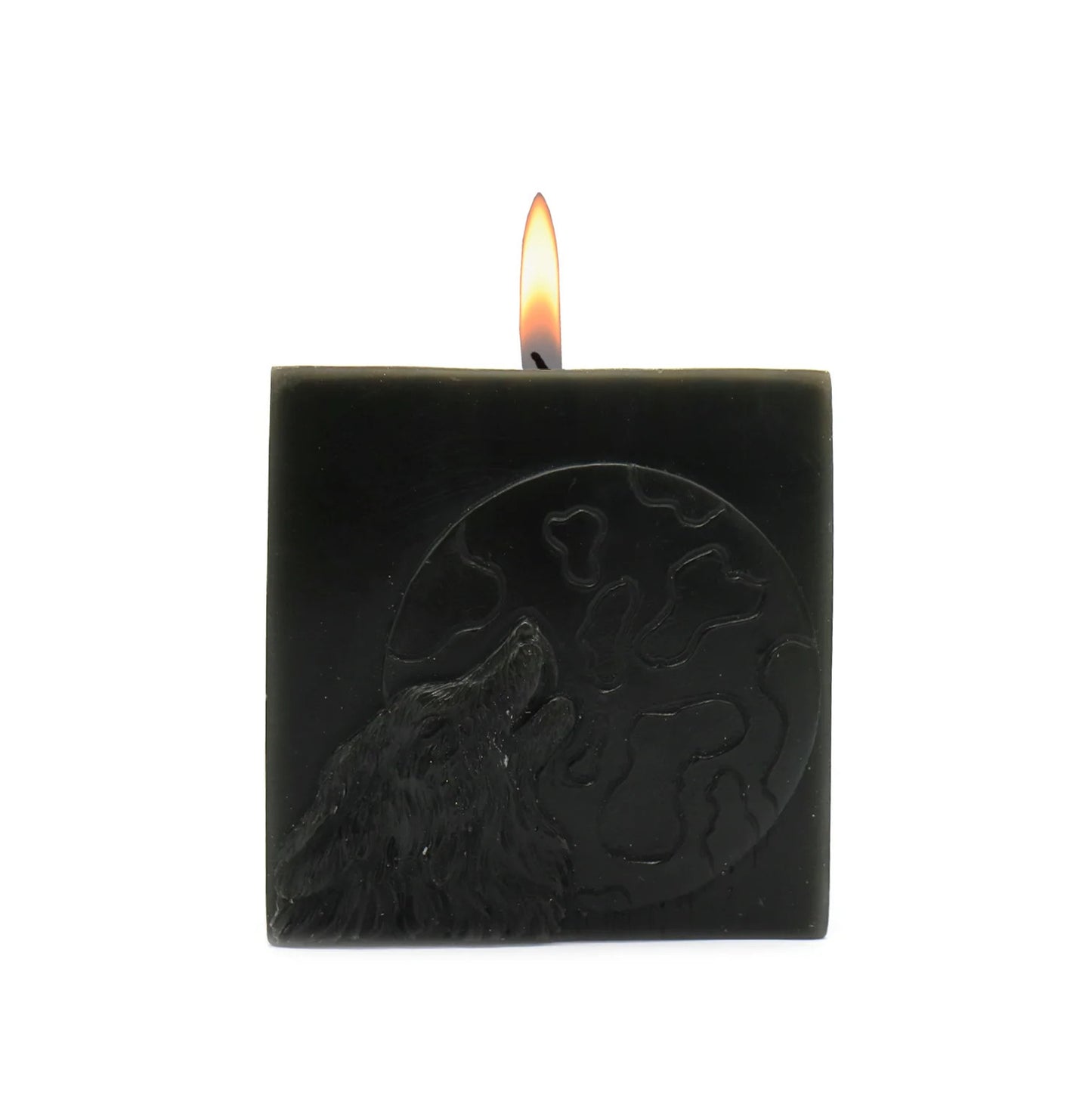 3x ROOGU Wolf Luna Candela Profumo Vaniglia Verde Scuro Cubo Candela