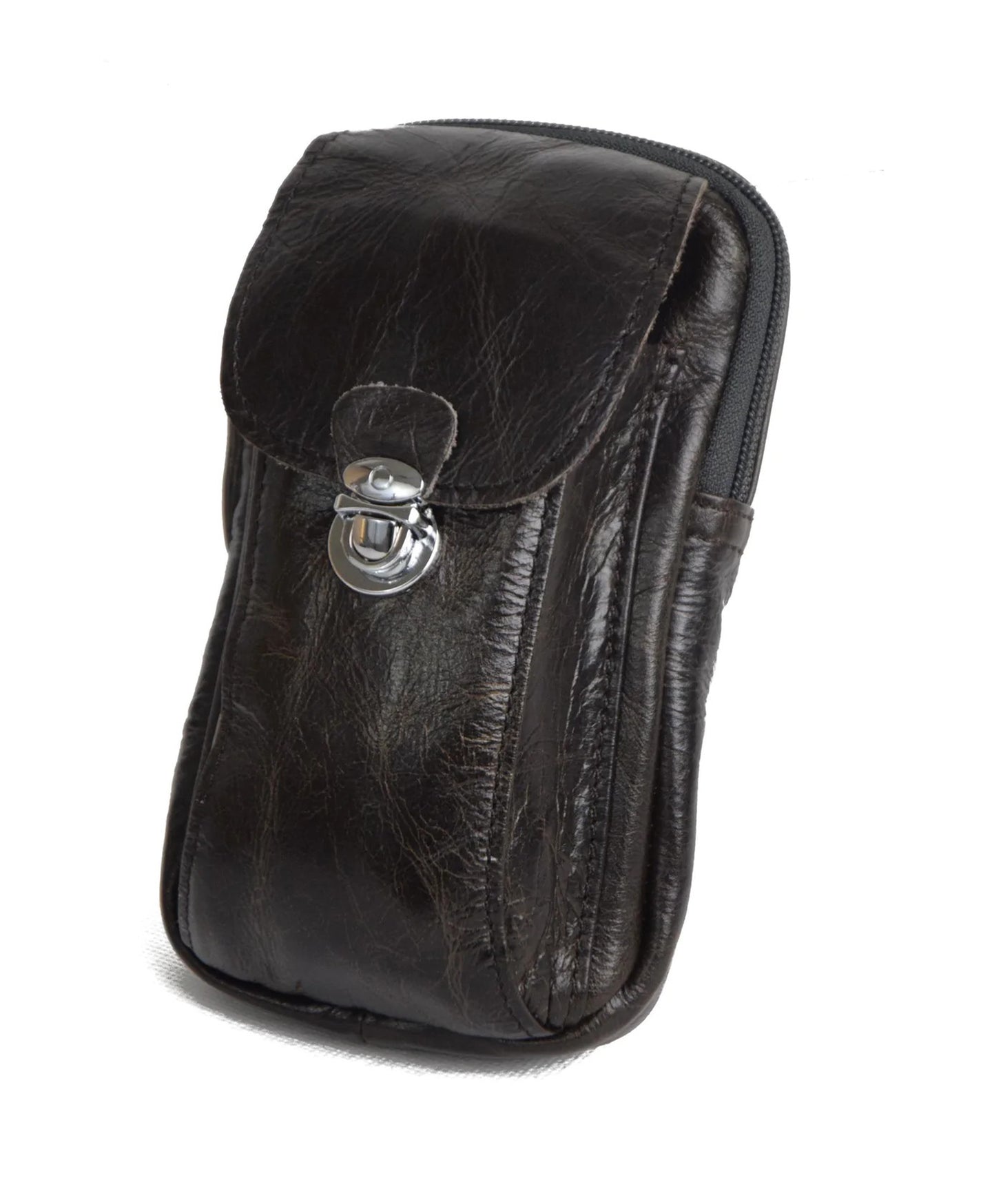 ROOGU SheriFF * XL Belt Bag Waist Pouch Bag Vintage Genuine Black Leather Cowboy Click
