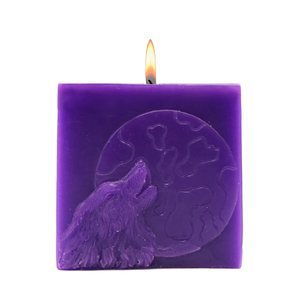 Carica l&#39;immagine nel visualizzatore della galleria, 2x ROOGU Wolf Luna Profumo Candela Lavanda Deep Purple Viola Lilla Cubo Candela 
