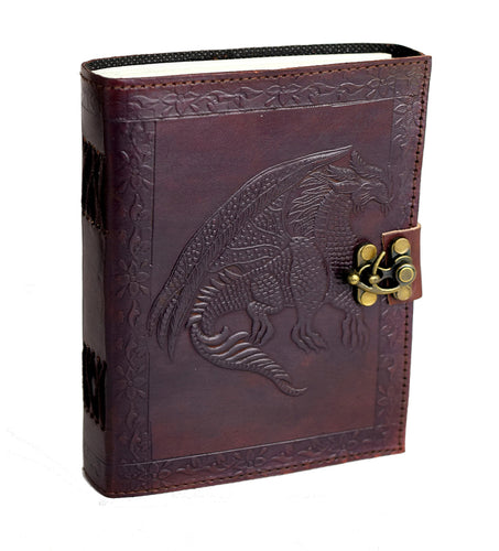 Dragon Tales Celtic Leather Diary Note- Sketchbook Cotton Paper Handmade India