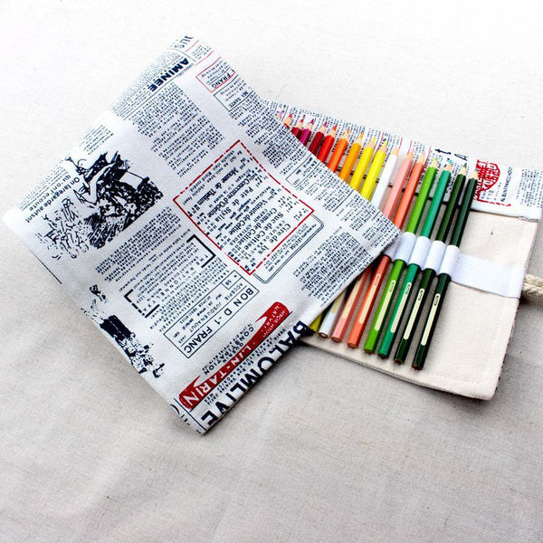 Carica l&#39;immagine nel visualizzatore della galleria, Astuccio per studenti rotolo per penne porta penne per trucco con 72 scomparti 
