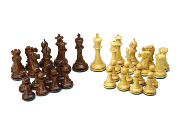 Załaduj zdjęcie w galerii, Special Staunton 4.4&#39;&#39; zestaw figur szachowych drewno akacja XL Handmade Indie Big Foot
