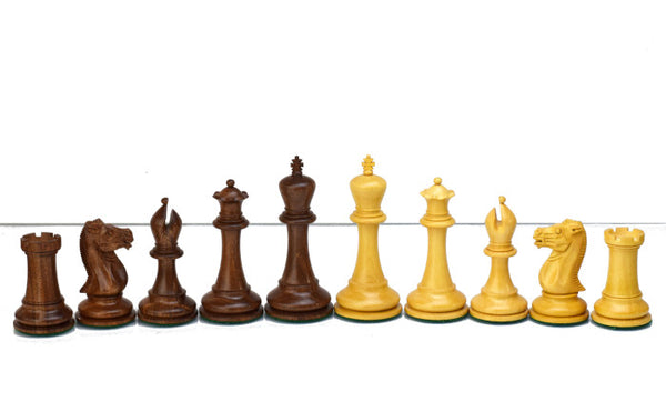 Załaduj zdjęcie w galerii, Special Staunton 4.4&#39;&#39; zestaw figur szachowych drewno akacja XL w walizce Handmade Indie Big Foot
