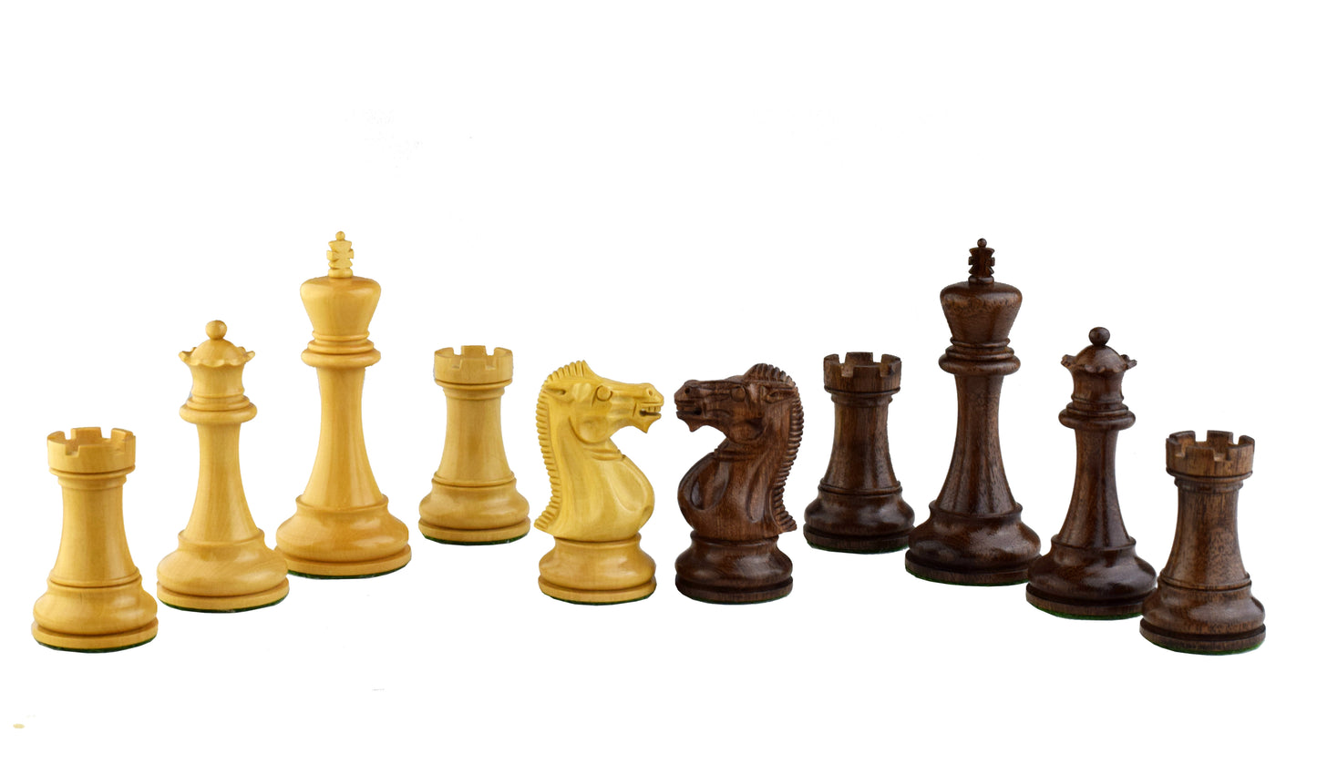The Anderssen Series 3.75'' Schachfiguren Set Akazien Holz 4x Dame Hand Indien