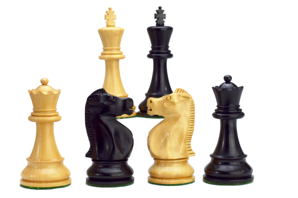 Załaduj zdjęcie w galerii, Zestaw figur szachowych Fischer-Spassky WM Staunton 3,75&#39;&#39; 2 extra damy Handmade Indie
