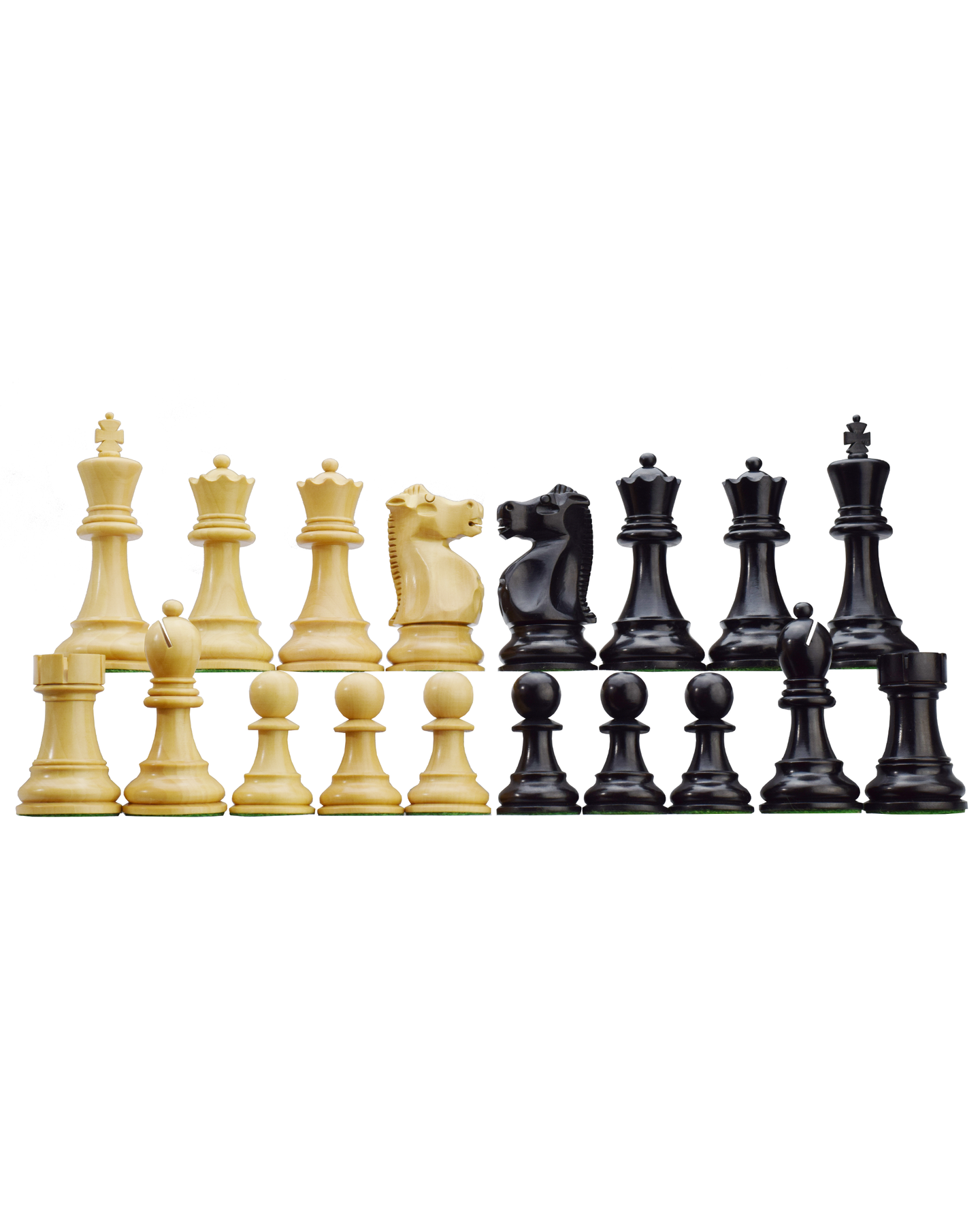 Zestaw figur szachowych Fischer-Spassky WM Staunton 3,75'' 2 extra damy Handmade Indie