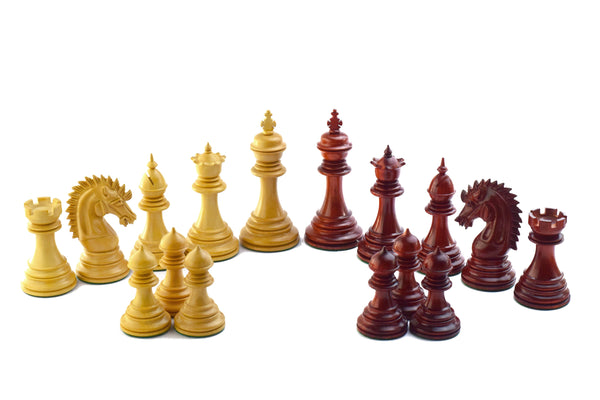 Carregue a imagem para o visualizador da galeria, Kangi 4.3 &#39;&#39;  Conjunto de peças de xadrez PADAUK Buxo Madeira Handmade Índia KH 11cm com caixa 
