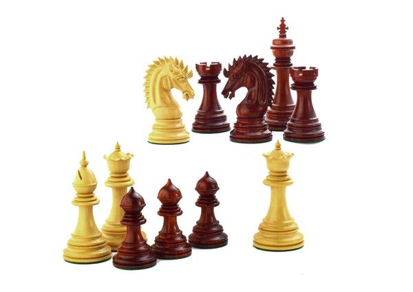 Carica l&#39;immagine nel visualizzatore della galleria, Kangi 4.3&#39;&#39; Set di pedine da scacchi in legno di PADAUK e mogano dall&#39;India KH 11cm CON VALIGIA 
