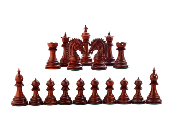 Laden Sie das Bild in den Galerie-Viewer, Kangi 4.3&#39;&#39; Schachfiguren Set PADAUK Buchsbaum Holz Indien KH 11cm KOFFER
