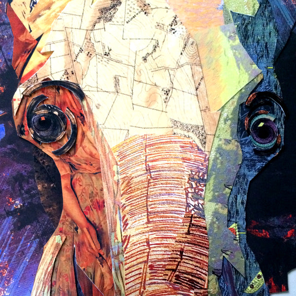 Załaduj zdjęcie w galerii, Rękodzieło 3D * Kolaż Collage sztuka Obramowany Obraz na ścianę Słoń Indie Afryka
