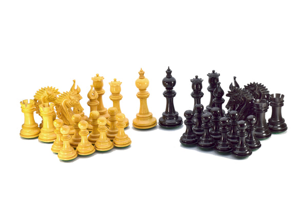 Laden Sie das Bild in den Galerie-Viewer, Camelot 4.7&#39;&#39; Luxus XL Schachfiguren Set Ebenholz Buchsbaum Indien
