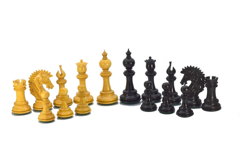 Camelot 4.7'' Set di figure da scacchi di lusso XL in ebano e noce indiano.