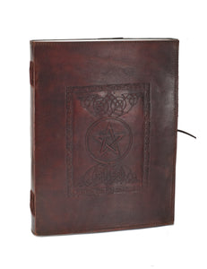 Pentagram Star * XXL Leather Sketch- Guest- Notebook Cotton Paper Retro Vintage India