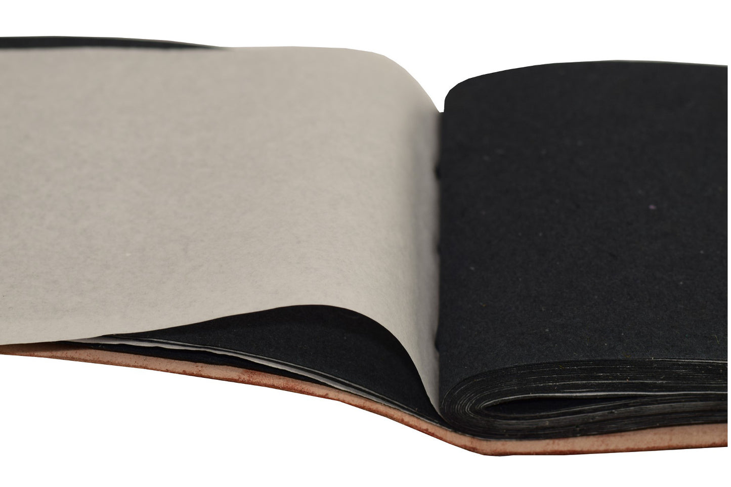 Alles begann mit einem OM - kleines Fotoalbum Büffelleder Baumwollpapier Indien