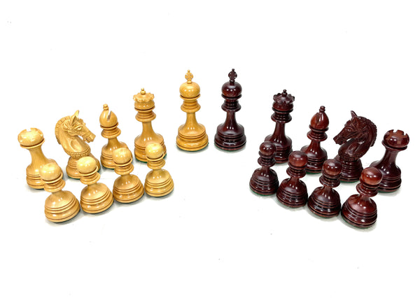 Carregue a imagem para o visualizador da galeria, Conjunto de peças de xadrez Rome 4.3&#39;&#39; XL em madeira de Padauk e Buchsbaum da Índia 
