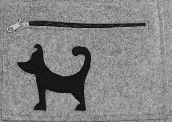 Carica l&#39;immagine nel visualizzatore della galleria, Borsa a tracolla fatta a mano in feltro extra leggero Cagnolino Cucciolo Terrier 
