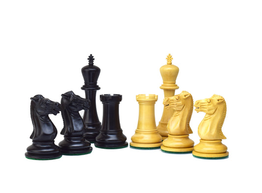 Special Staunton 4.4" - Boxwood Chess Piece Set India KH 11.2cm Big Foot