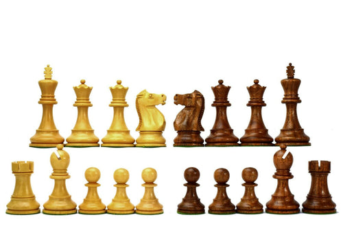 フィッシャー・スパスキー・シリーズ（1972年世界チェス選手権） - KH 3.75インチアカシア木ブッシュインドのチェスフィギュア