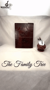 Albero genealogico Famiglia XXL Pelle Giorni- Nota- Schizzi- Libro degli ospiti Vintage India