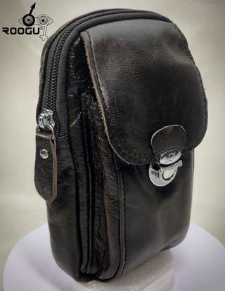 SheriFF [XL Easy-Click] Hüft- Gürteltasche Bauchtasche Etui Echtleder Vintage
