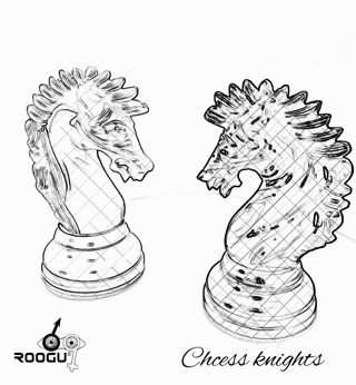 Carregue a imagem para o visualizador da galeria, Chaveiro ROOGU em madeira PADAUK verdadeira figura de xadrez Cavalo de Índia 
