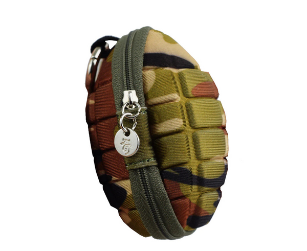 Carica l&#39;immagine nel visualizzatore della galleria, La borsa portamonete Granate - portachiavi da appendere anello mimetico militare. 
