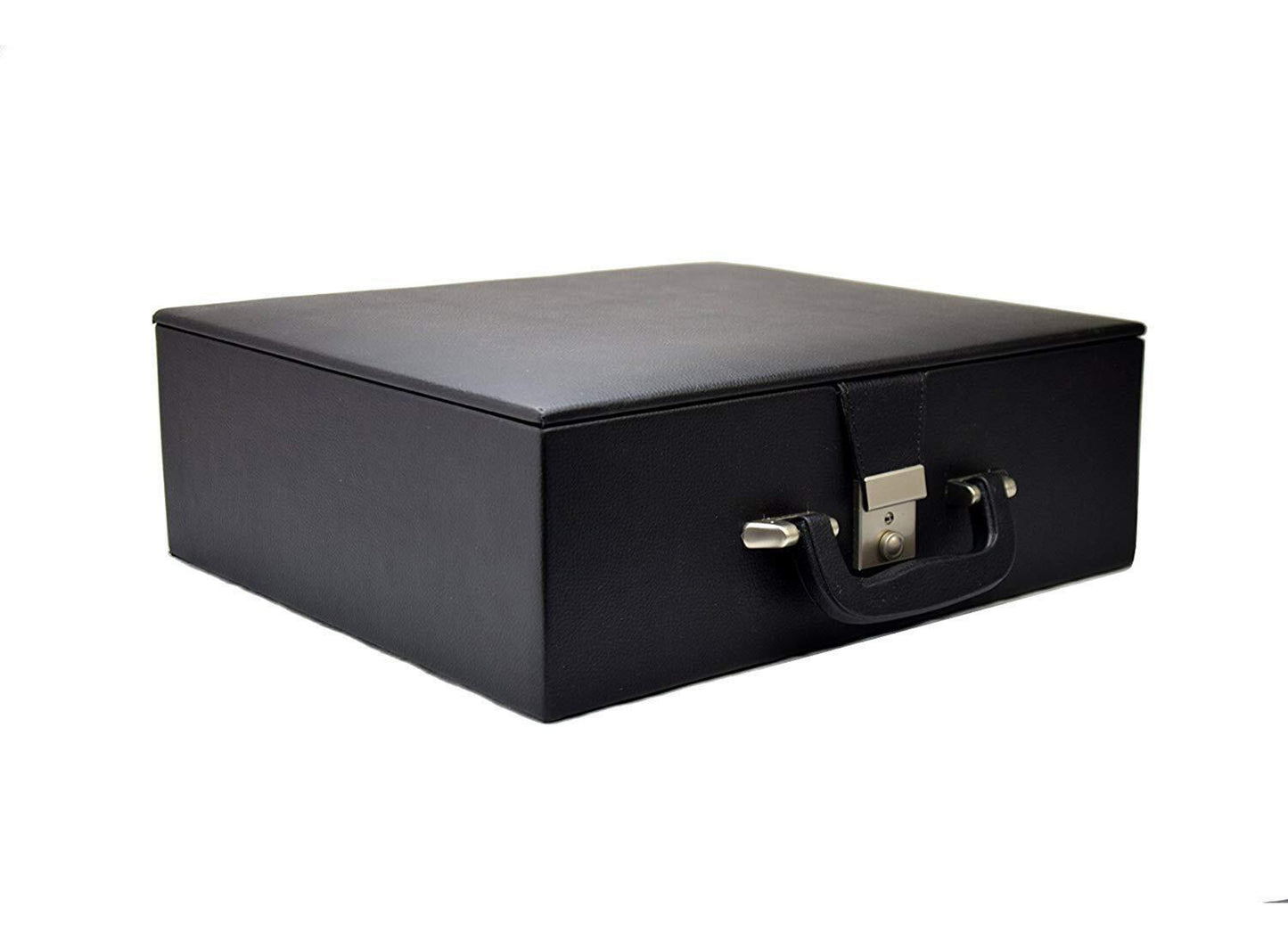 Massiver Koffer Box Schatulle Schachfiguren Aufbewahrung Filz Doppelfach