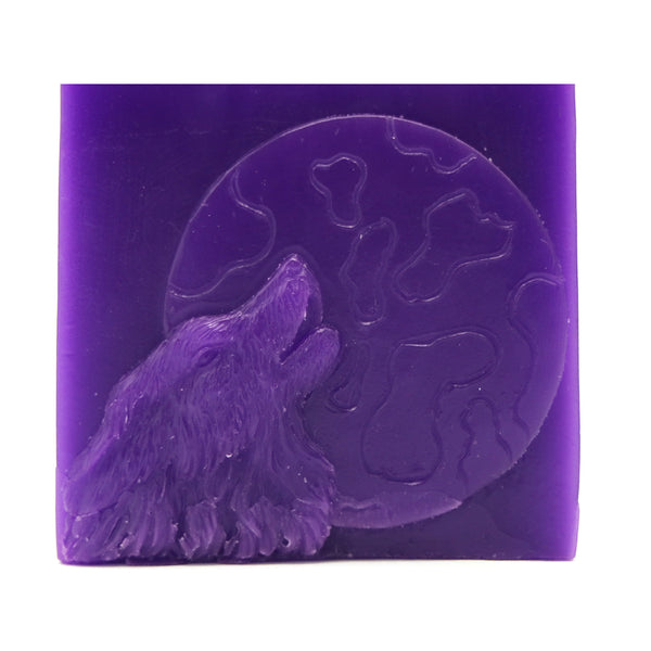 Carregue a imagem para o visualizador da galeria, 2x ROOGU Lobo Lua Fragrância Vela Lavanda Deep Purple Violeta Roxo Cubo Vela 
