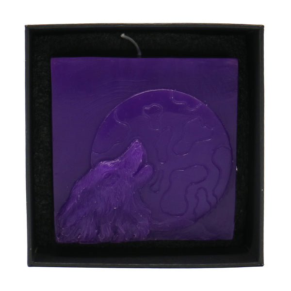 Carregue a imagem para o visualizador da galeria, 2x ROOGU Lobo Lua Fragrância Vela Lavanda Deep Purple Violeta Roxo Cubo Vela 
