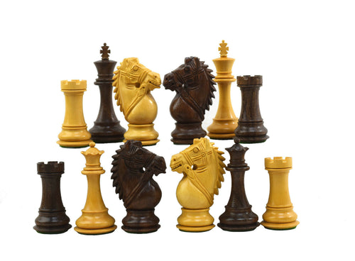 Juego de ajedrez de 4 pulgadas de fuerza de caballero, figuras de madera de acacia hechas a mano de la India.