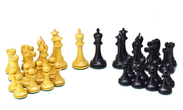 Carregue a imagem para o visualizador da galeria, Conjunto de peças de xadrez de madeira de buxo Special Staunton 4.4&quot; - 11.2cm Big Foot da Índia KH 
