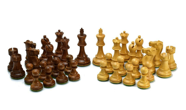 ギャラリービューアに画像をアップロードします、フィッシャー・スパスキー・シリーズ（1972年世界チェス選手権） - KH 3.75インチアカシア木ブッシュインドのチェスフィギュア 
