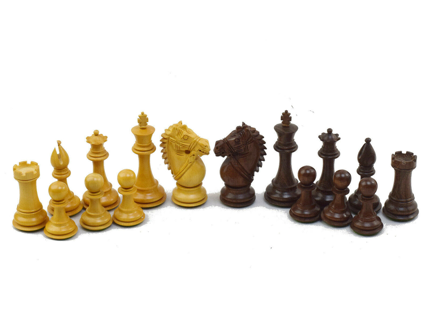 Conjunto de peças de xadrez Ritter Kraft 4 '' KH feito à mão em madeira de acácia da Índia