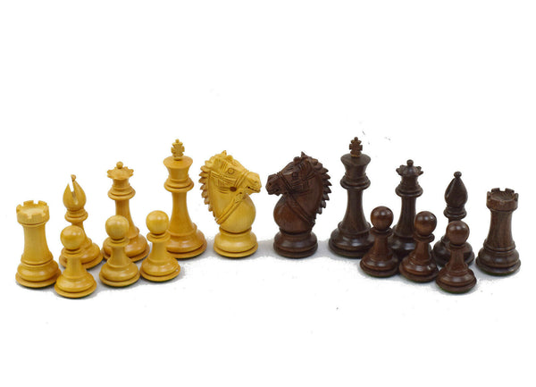 Załaduj zdjęcie w galerii, Zestaw figur szachowych Knights Power 4&#39;&#39; z drewna akacjowego 4x damka ręcznie wykonany w Indiach

